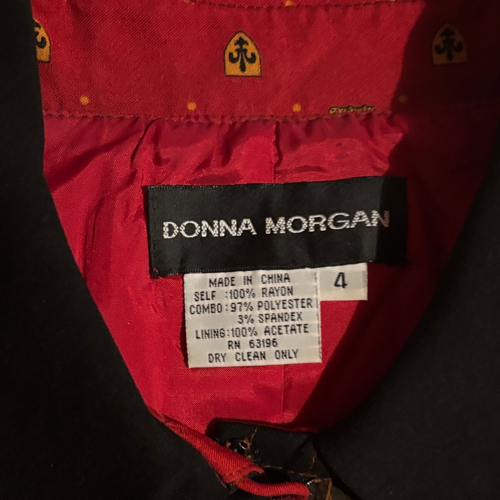 Donna Morgan Red and Black Long Sleeve Dress - Picture 4 of 7